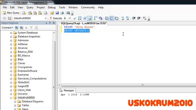 Curso SQL Server - 34. Sentencia PRINT (Transact SQL) | UskoKruM2010 смотреть онлайн