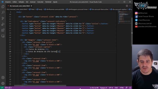 Adicionando texto ao Corousel em Bootstrap [Carousel Bootstrap] - Curso de Bootstrap - Aula 30 смотреть онлайн