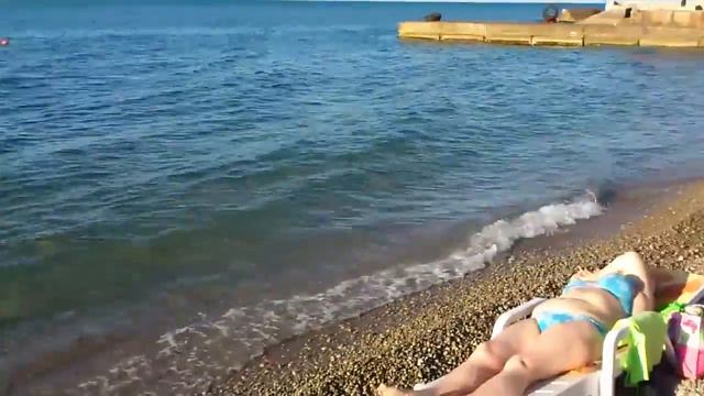 2012 07 22 1 Крым, Гаспра. Пляж Марат, раннее утро смотреть онлайн