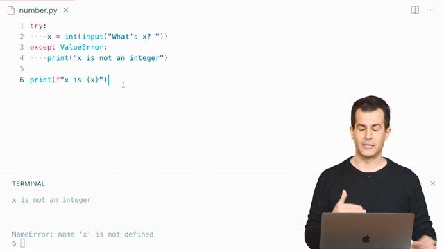 Исключения. cs50p Основы программирования на Python. Лекция 3. смотреть онлайн