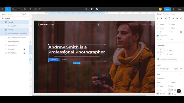 Figma Tutorial – Photographer Website UI Design in Figma | Web Design Speed Art #2 смотреть онлайн
