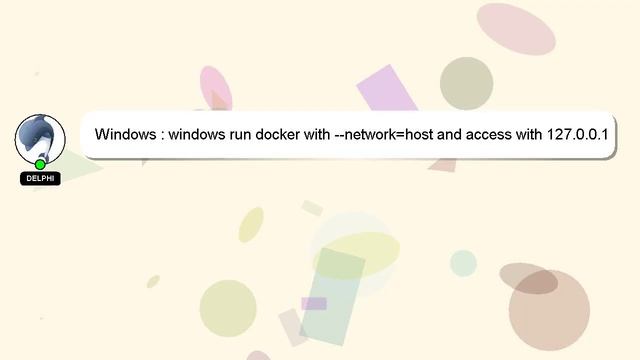 Windows : windows run docker with --network=host and access with 127.0.0.1 смотреть онлайн