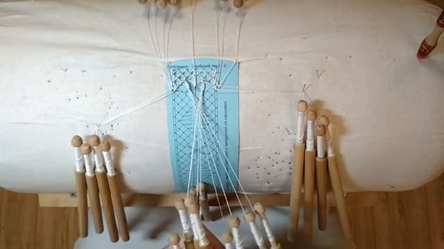 Плетение кружев парной техники. Урок 9. Кружево-прошва с "звёздочкой" из насновок. смотреть онлайн