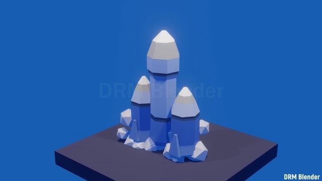 Зацикленная анимация ракеты в Blender 3D смотреть онлайн