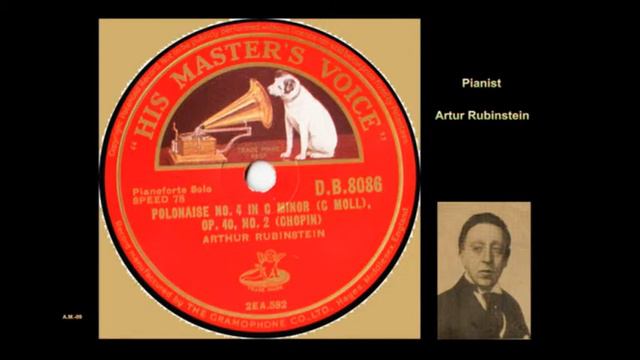 POLONEZ No 4 Op 40 Chopin Rubinstein piano H M V VTS 01 1 смотреть онлайн