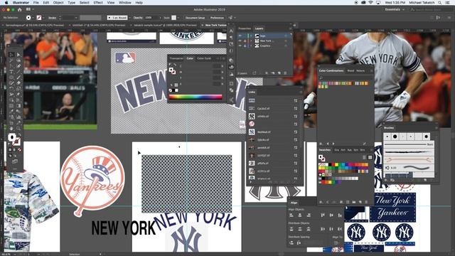 NEW YORK Yankees Logo in Illustrator to Photoshop смотреть онлайн