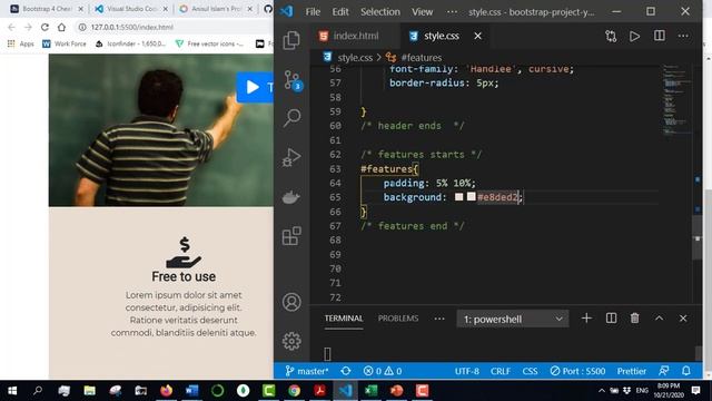 Bootstrap5 Bangla Tutorial 26 : Project (part-2) | feature design смотреть онлайн
