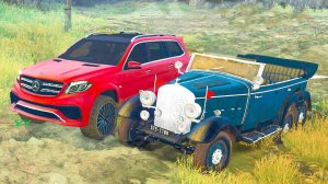 ЧТО КРУЧЕ? РЕТРО МЕРСЕДЕС ПРОТИВ САМОГО НОВОГО! ГОНКИ ПО БОЛОТАМ! ОФФРОАД В SPINTIRES MUDRUNNER