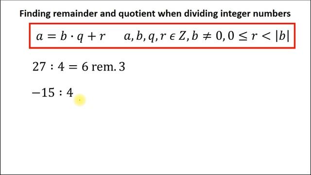 Finding remainder and quotient when dividing integer numbers смотреть онлайн