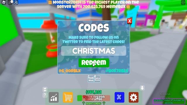 Roblox Meme Tycoon New Codes December 2022 смотреть онлайн