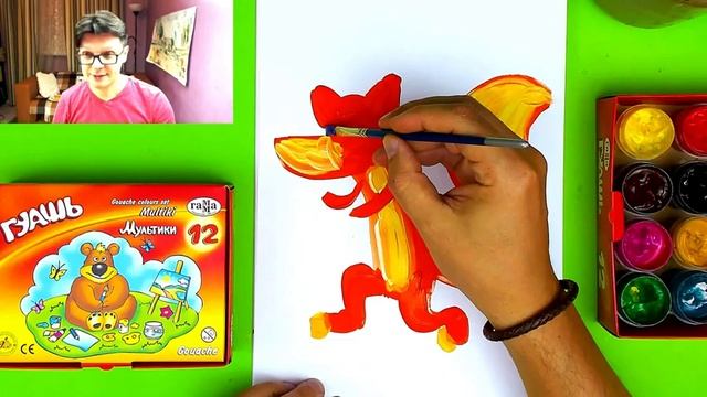 Рисуем Лиса ЖУЛИКА из мультика Даша-путешественница - рисуем красками смотреть онлайн