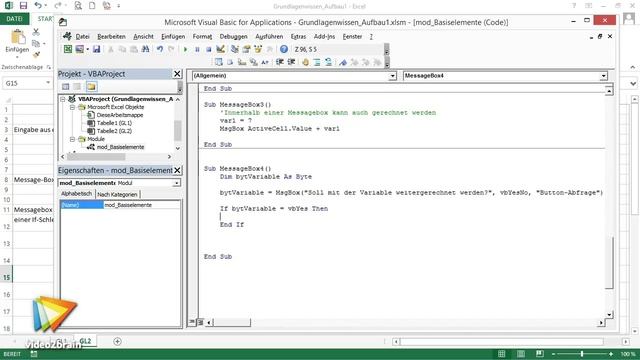 Excel VBA-Workshop: Komfortables Rechnungsformular Tutorial: Message-Box auswerten |video2brain.com смотреть онлайн