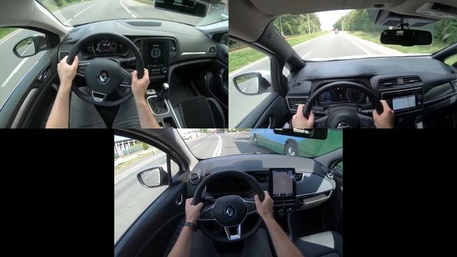 Renault ZOE INTENS 2020, MEGANE 2019, Nissan LEAF 2019 POV Driving