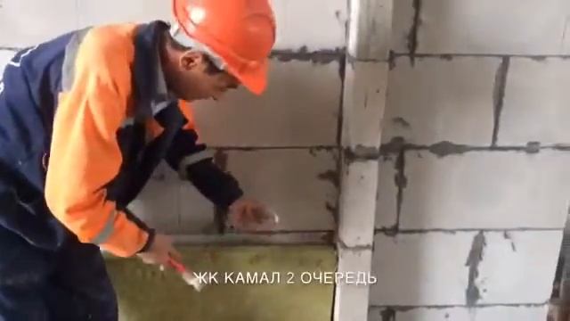 Крепление минплиты при газоблочной кладке  Камал 2 оч  23 07 2016