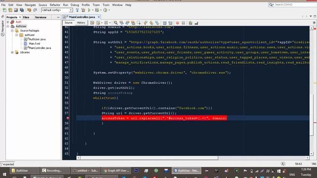 Facebook API Tutorials in Java # 3 | Authenticate user from GUI App Part 2 смотреть онлайн