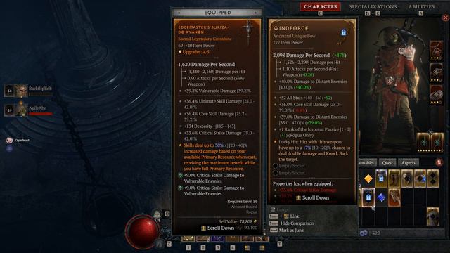 Diablo 4 Unique Windforce drop смотреть онлайн