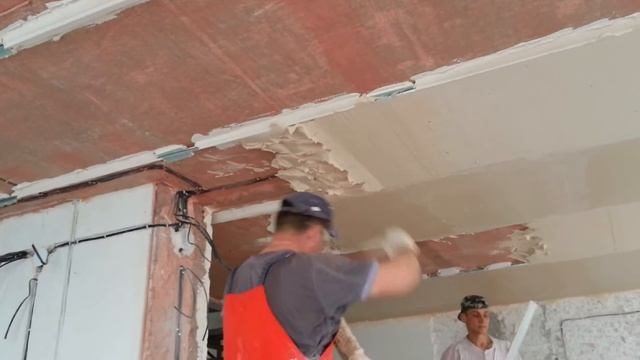 Ручная штукатурка потолка МП 75 смотреть онлайн