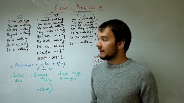 АНГЛИЙСКИЙ ЯЗЫК Настоящее длительное время Present Progressive (Continuous) в Английском языке смотреть онлайн