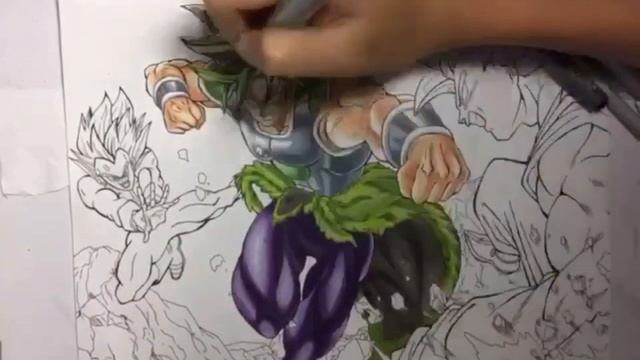 Broly Vs Goku And Vegeta Super Saiyan Blue. From Dragon Ball Heroes