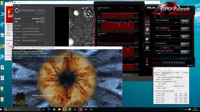 EXTREME benchmarking q9300-asus gt640 Overclocked Furmark+Cinebench смотреть онлайн