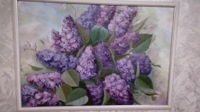 Картина маслом. Сирень. Картина в рамке смотреть онлайн