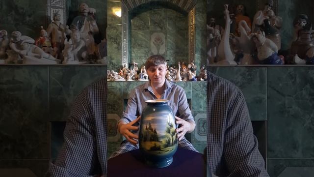 Живопись. Роспись по фаянсу Ваза с пейзажем . смотреть онлайн