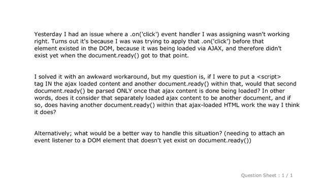 jQuery : Does AJAX loaded content get a "document.ready"? смотреть онлайн