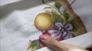 Вышивка крестом: Мой живой процесс без пялец. Салфетка от производителя Panna