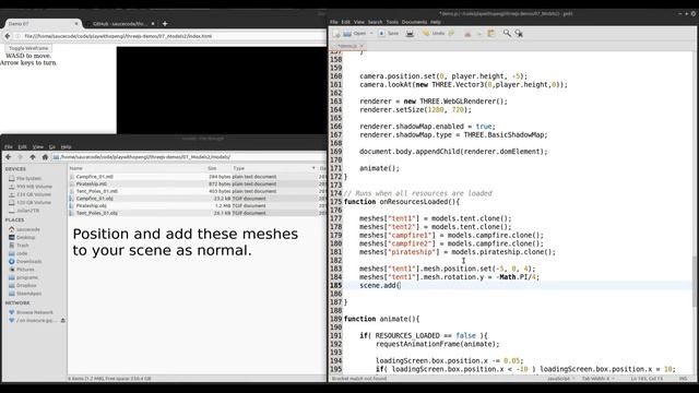 Learning three.js 07 :: Instancing & Multiple Models смотреть онлайн