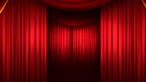 Футаж красные шторы открываются