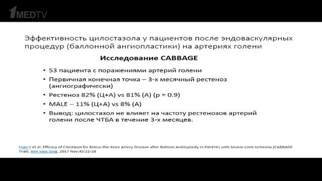 Применение цилостазола у пациентов с ЗАНК. А.В. Ерошенко смотреть онлайн