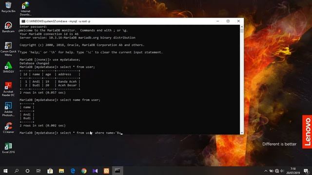 MySQL database #2 – Menampilkan Data Database Mysql dengan CMD смотреть онлайн