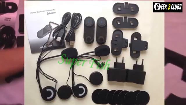 2pcs Motorcycle Intercom Bluetooth Helmet Headset смотреть онлайн