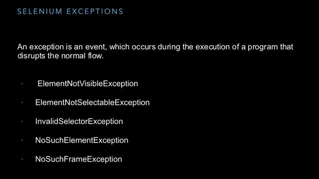 QA Selenium exceptions смотреть онлайн