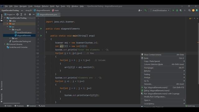 #63 Sum of Diagonal elements in 2D Array in Java смотреть онлайн