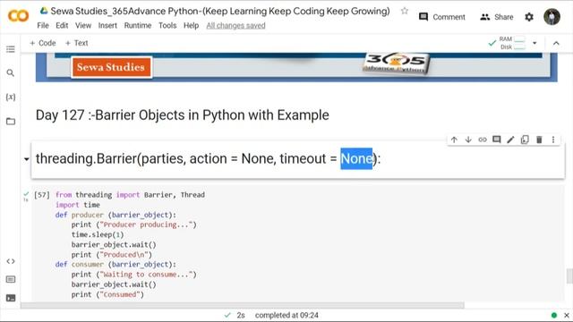 Day 127 Barrier Objects in Python with Example смотреть онлайн