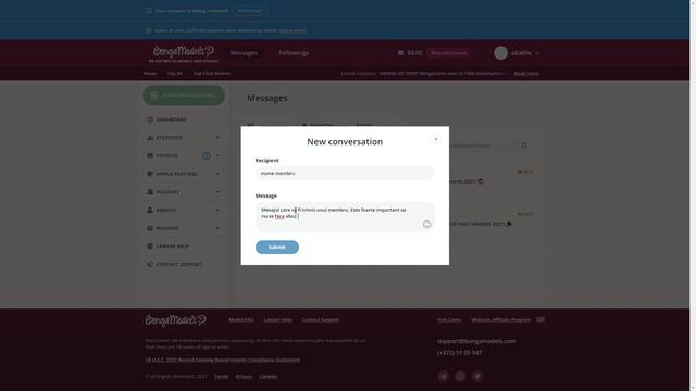Cum se trimite un mesaj privat membrilor din contul de model Bongacams смотреть онлайн