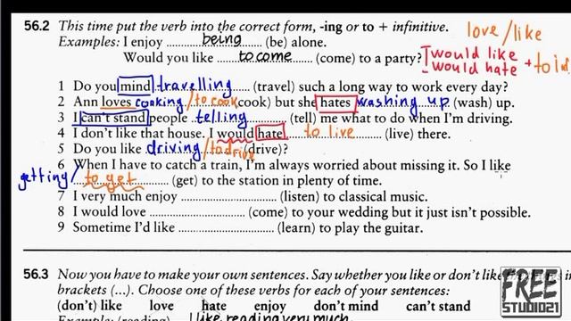Употребление Infinitive и V+ing | упражнение из книги Р.Мерфи смотреть онлайн