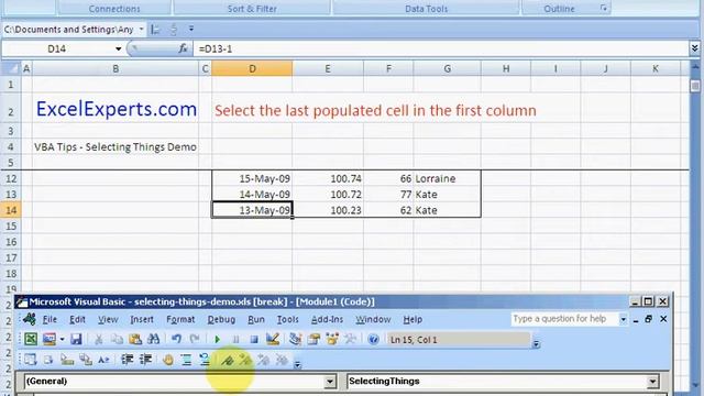 ExcelExperts.com - VBA Tutorial - Selecting Things Demo смотреть онлайн