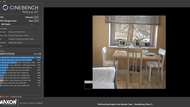 INTEL i5-1035G1 {Lenovo IdeaPad S145-15IIL} - Cinebench R20 CPU-Test смотреть онлайн