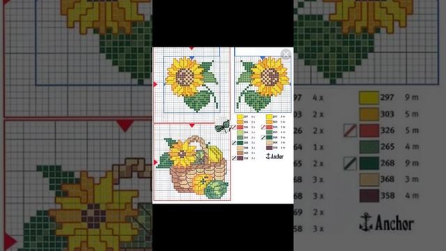Простые схемы вышивки крестом для начинающих. Подборка с цветами. Бесплатные. #shorts смотреть онлайн