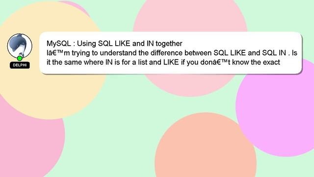 MySQL : Using SQL LIKE and IN together смотреть онлайн