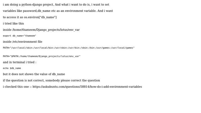 Ubuntu: environment variable not working смотреть онлайн