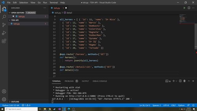 Adding to our Python API for our Angular App - Angular Tour of Heroes Part 15 смотреть онлайн