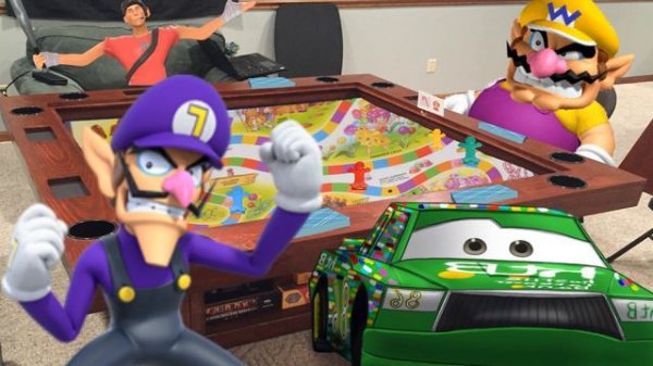 Wario dies punching a wall after losing a game of Candyland