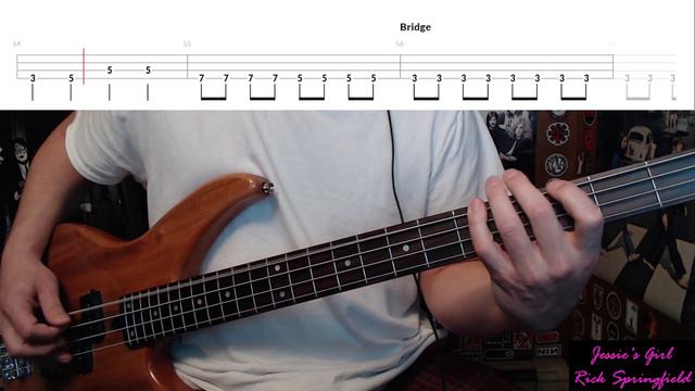 Jessie's Girl by Rick Springfield - Bass Cover with Tabs Play-Along смотреть онлайн