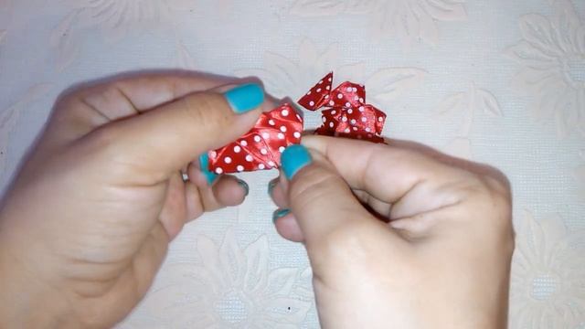 Брошь из атласных лент, канзаши МК. смотреть онлайн