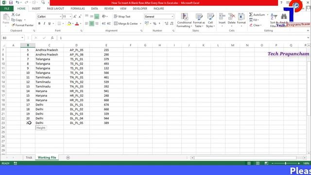 How To Insert A Blank Row After Every Row In Excel || Telugu || Tech Prapancham смотреть онлайн