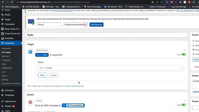 Wordpress send SMS to customers or visitors with Uncanny automator and Twillo смотреть онлайн
