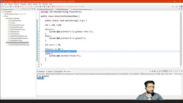 Core Java | Flow Control Statement | Selection Statement | if else switch examples смотреть онлайн
